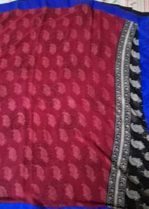 Elegant Pink &amp; Black Saree