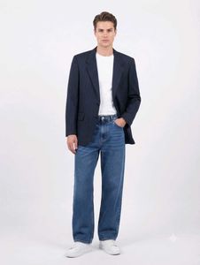 Men's Navy Pinstripe Blazer