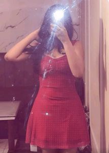 Chic Red Polka Dot Mini Dress