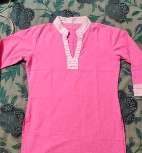 Pink Cotton Kurta