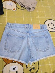 zara Distressed Denim Shorts