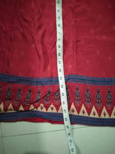 Elegant Red Printed Kurta Set with Dupatta