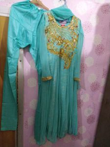 Teal Anarkali Dress