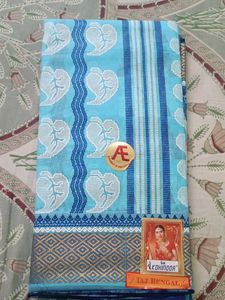 Blue Cotton Saree
