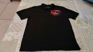 Men's Black Graphic Polo Shirt