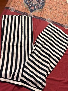 Striped Wide-Leg culottes Pants
