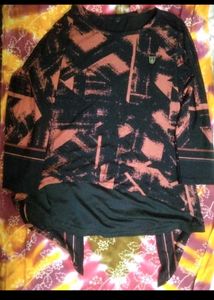 Unique Abstract Print Layered Top