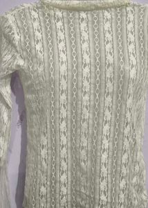 Sheer Lace Bell Sleeve Top