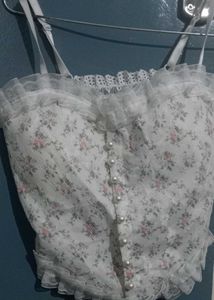 Floral Ruffle Crop Top