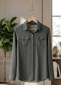 Chic Printed Long Sleeve Shirt🖤✨🤩