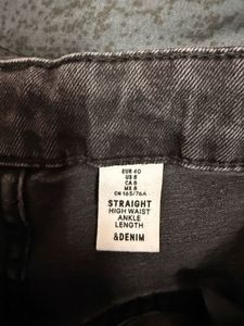 H&amp;M Grey Wash Wide Leg Jeans