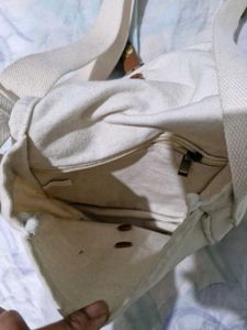 Chic Off-White Canvas Crossbody Bag