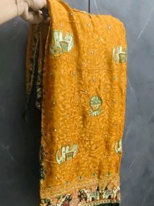Embroidered saree and blouse