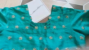 Turquoise Embroidered Kurta