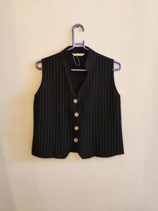 Pinstripe Sleeveless Vest