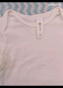 2 White Long Sleeve Baby Bodysuits