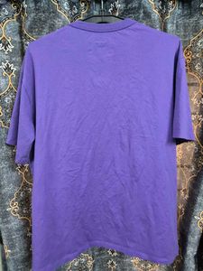 Purple Graphic Tee with Transparent Pocket