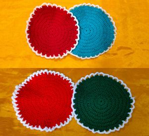 Handmade Crochet Round Mats (Set of 4)