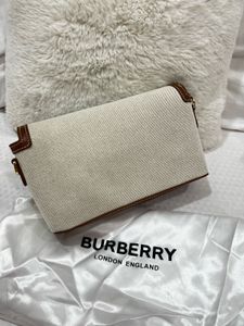 Burberry Canvas &amp; Leather Shoulder Bag