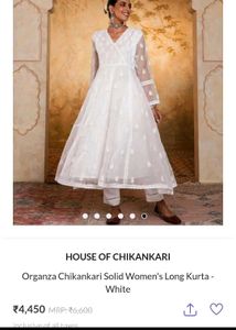 chikankari anarkali kurta