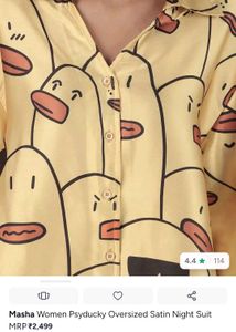 🚨SALE!! Psyducky Oversized Satin Night Suit