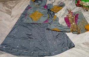 Elegant Grey Lehenga Choli Set