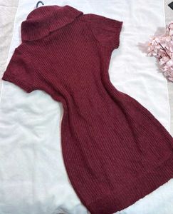 🎉Buy1 Get1 Free🎉Burgundy Turtleneck Sweater E