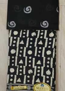 Black &amp; White Printed Pure cotton suit