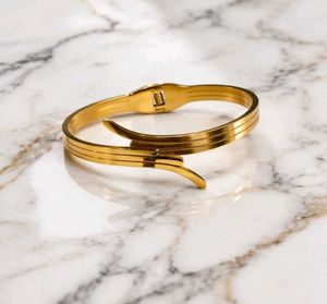 Anti Tarnish Gold Tone Cuff Bracelet