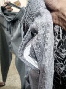 Men's Grey Striped Lounge Pants