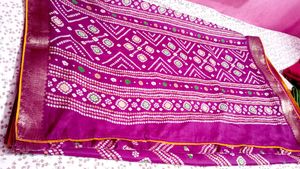 Elegant Purple Bandhani Saree
