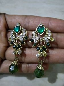 Green  Pearl Earrings