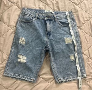 Distressed Denim Shorts
