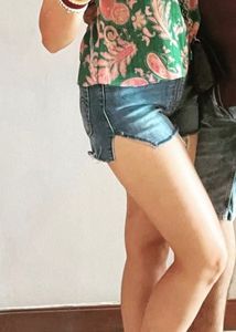 Distressed Denim Shorts