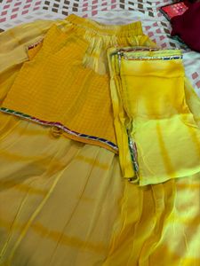 Yellow choli combo mummy daughter