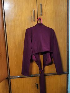 Burgundy wrap top