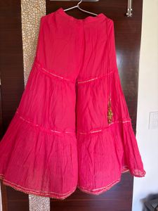 Beautiful Mul Cotton Pink Kurta Set with Garara