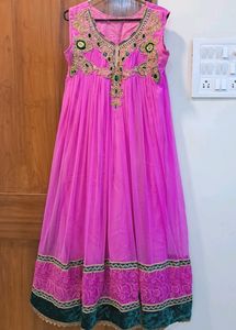 Fancy Net Velvet Anarkali Gown Set😍