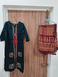 Embroidered Kurta with Dupatta