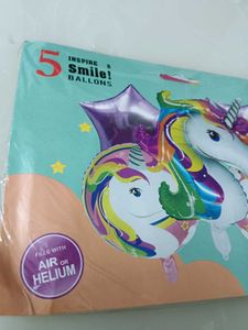 Unicorn Theme Birthday Balloon  5Pcs in 1 set