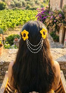 Boho Sunflower Hair Chain
