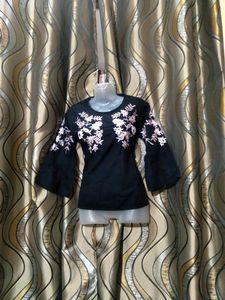 Black Embrioded Top