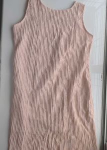 peach Pleated Sleeveless Mini Dress