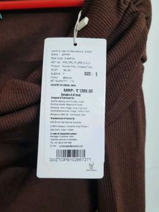 Brown Off-Shoulder Long Sleeve Top