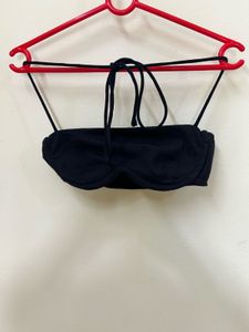 Black Ribbed Bikini Top