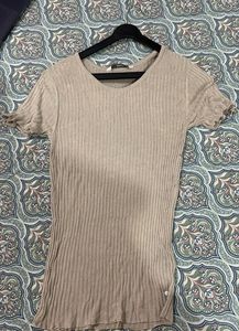 Ribbed Knit T-Shirt