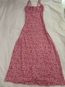 Cute Pink Floral Maxi Dress