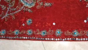 Embellished Red Kurta Set