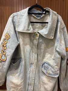Washed Denim Jacket with Patches