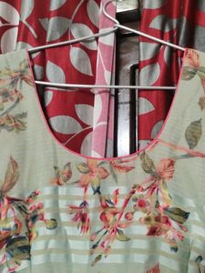Light Green Floral Print Gown